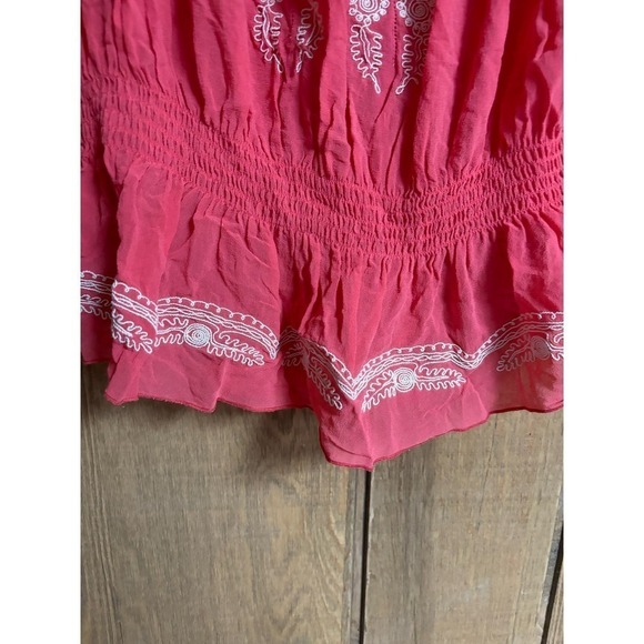 Joie 100% silk embroidered stretchy peasant top size XS - Picture 6 of 8